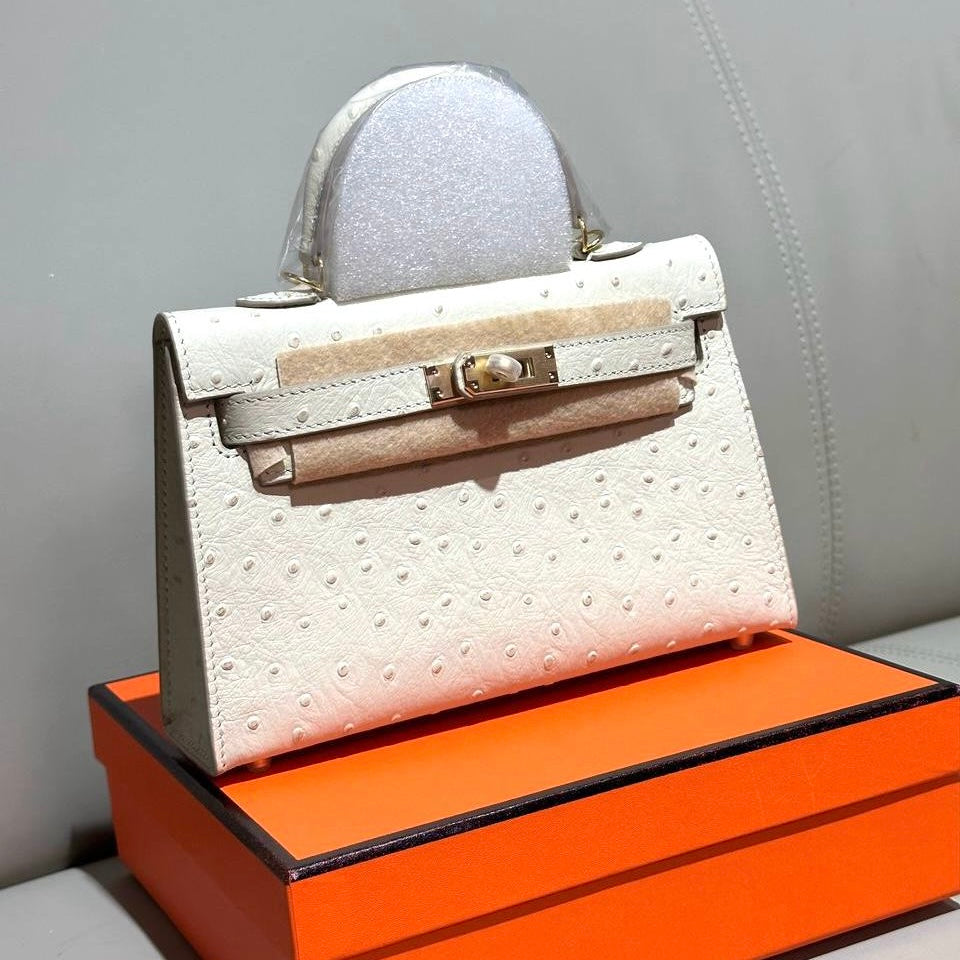 Hermes Mini Kelly Ostrich Bag