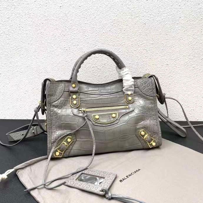 Balenciaga Women's Natural Metallic City Bag