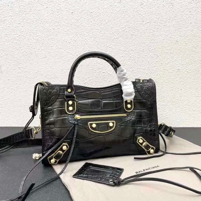Balenciaga Women's Natural Metallic City Bag